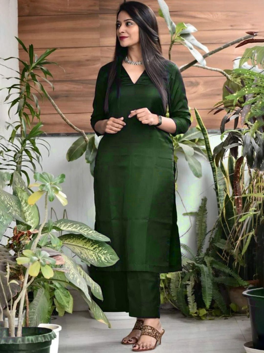 SHALIG Women Solid A-Line Kurta with Palazzo