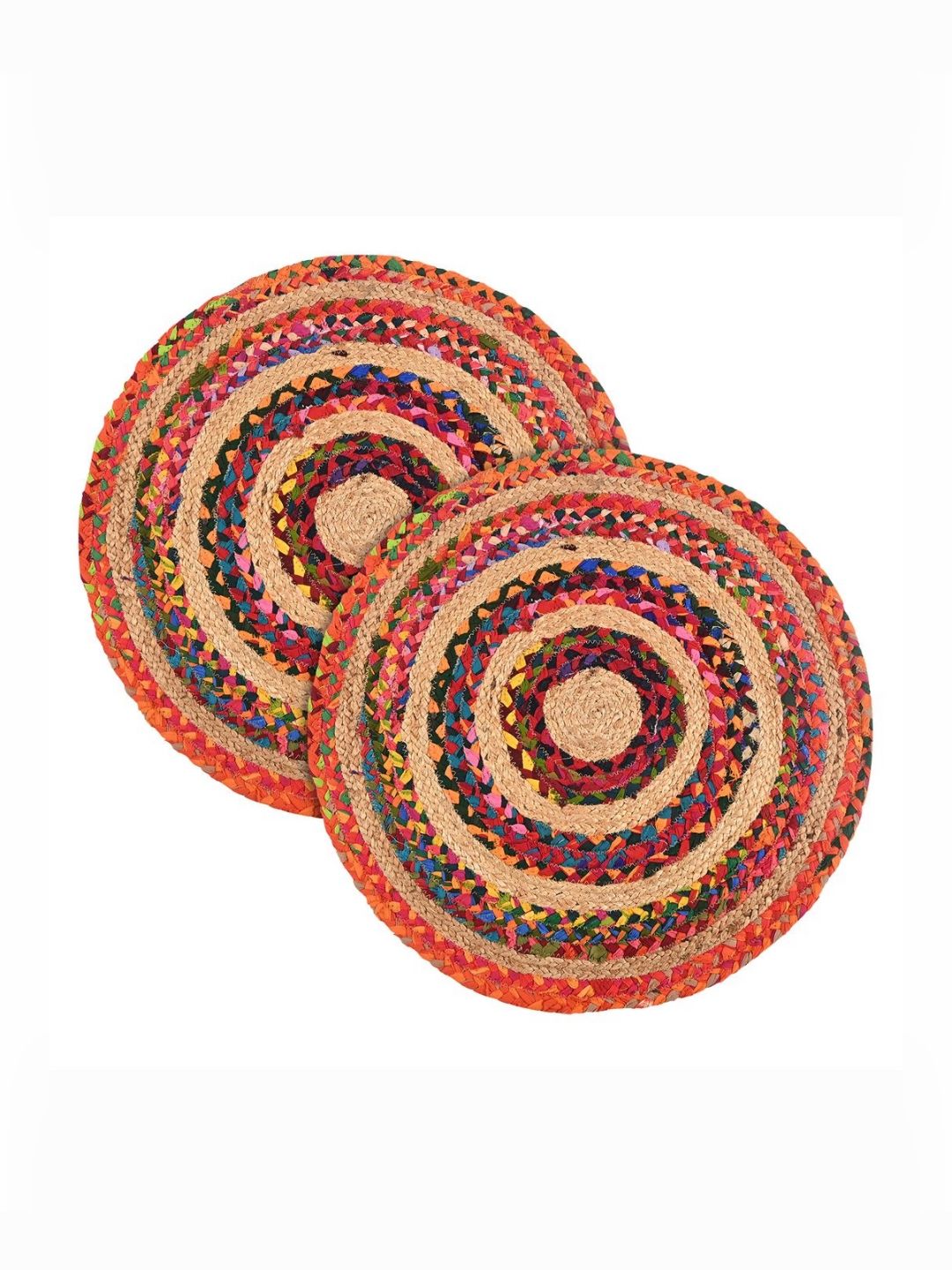 RUBOXA 2-Pcs Brown & Blue Self-Designed Handwoven Doormat For Home-picture-36