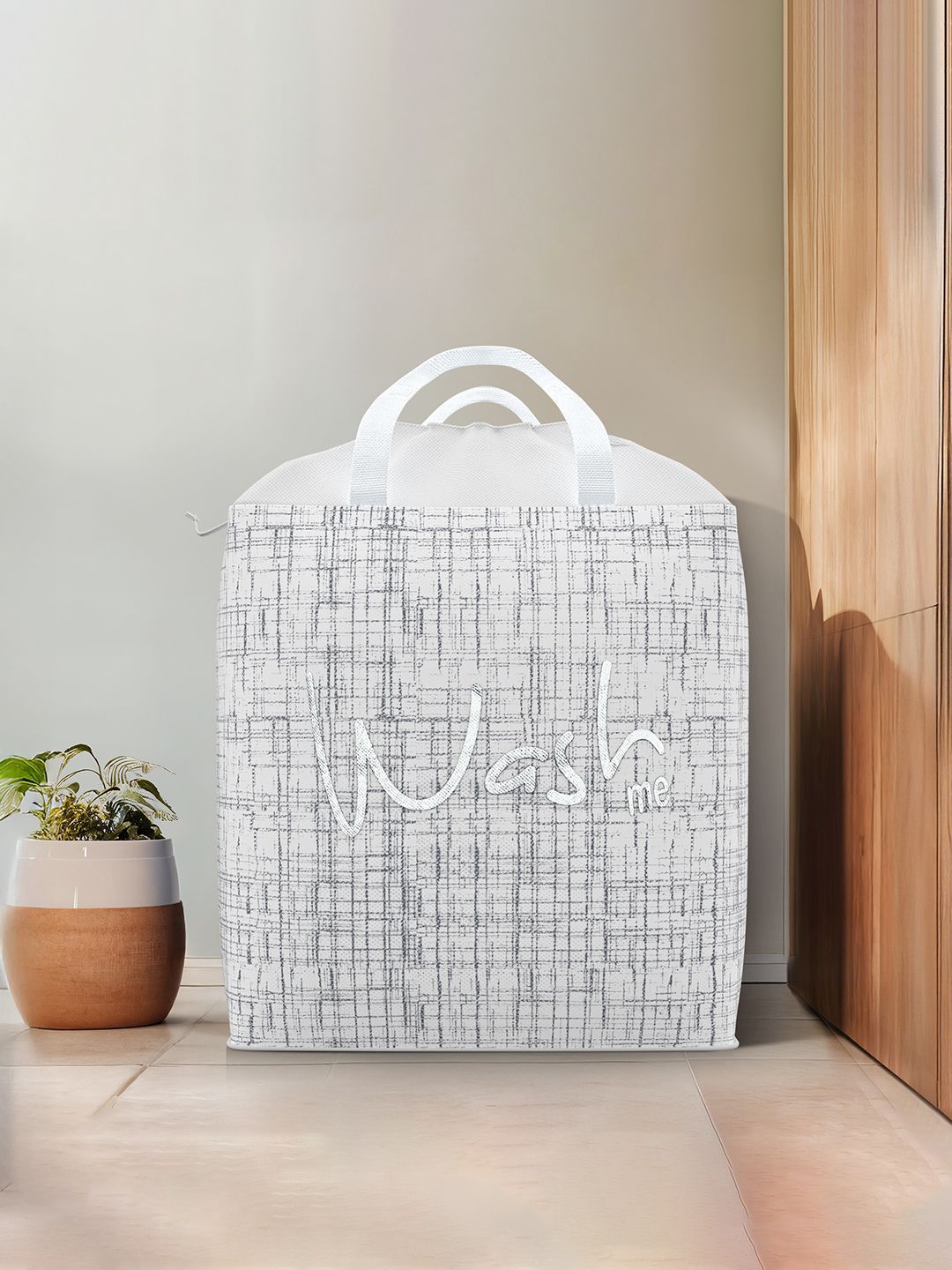 Kuber Industries Grey & White Printed Laundry Bag 106 L-picture-32