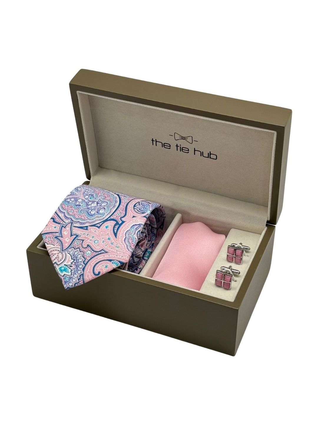 The Tie Hub Men Tie, Cufflinks, Pocket Square Accessory Gift Set-picture-14