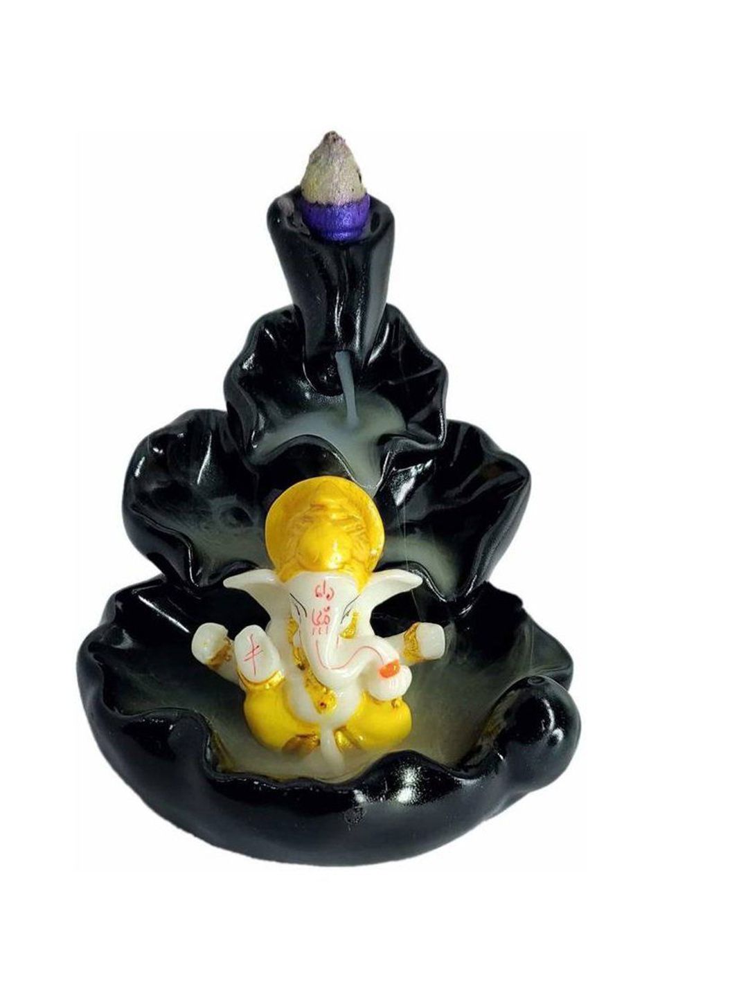 CRAFTAM Black & White Ganesha Smoke Backflow Fountain With 1 Scented Cone-image-36
