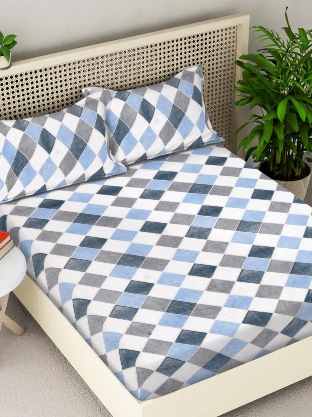 FABINALIV Printed King Woollen Bedsheet with 2 Pillow Covers-picture-34