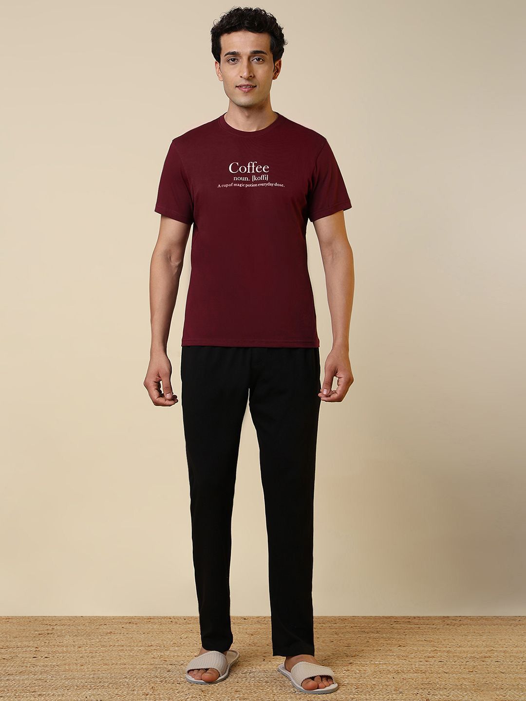 SleepZ by Raymond Printed Pure Cotton Round Neck T-Shirt & Trousers Night Suit-image-42
