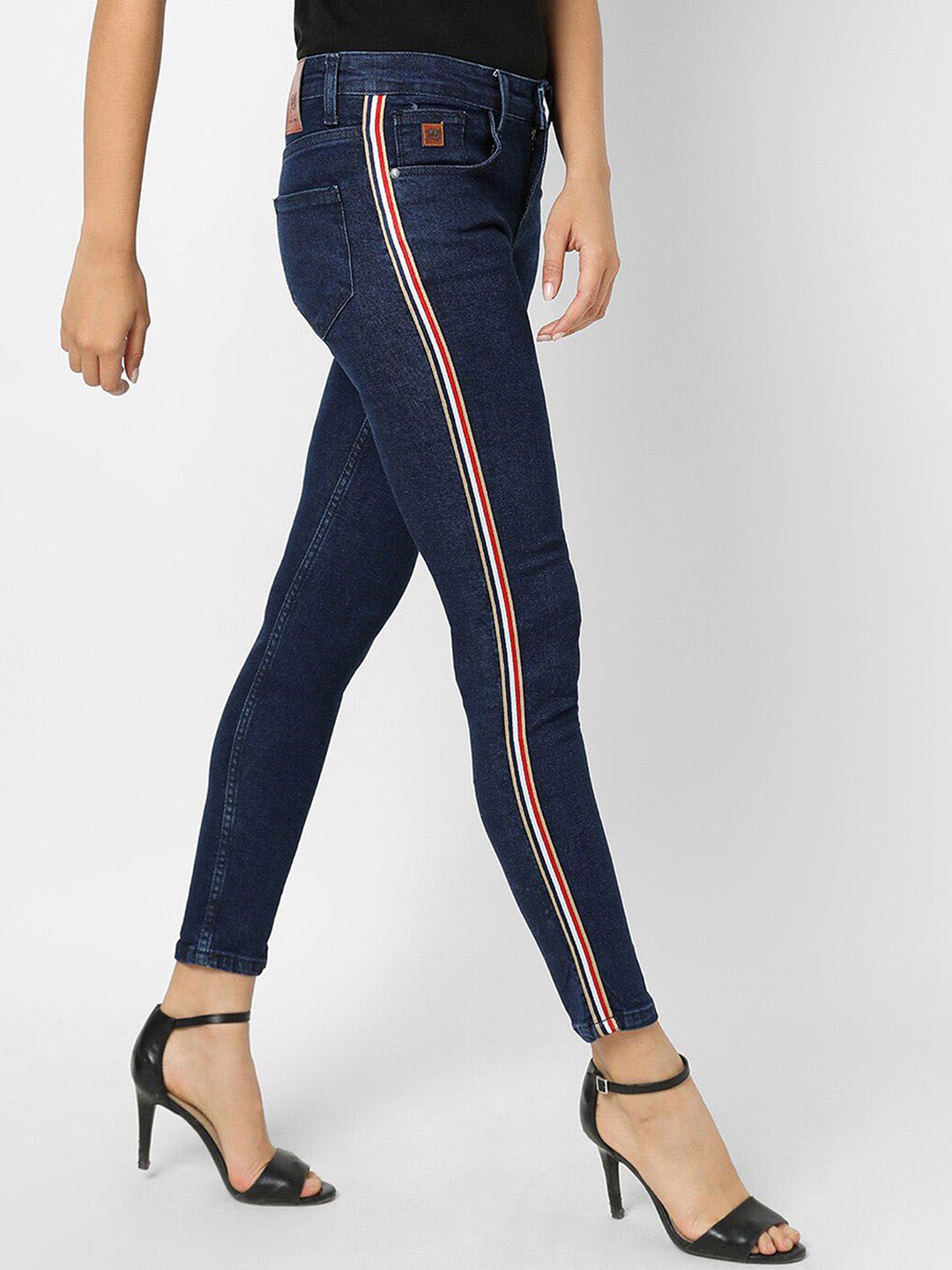 PINACOLADA Women Side-Striped Comfort Skinny Fit Mid-Rise Cotton Denim Jeans-picture-19