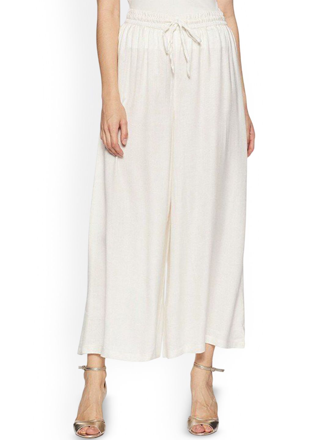 SRISARAS Women Flared Cotton Palazzos-image-14