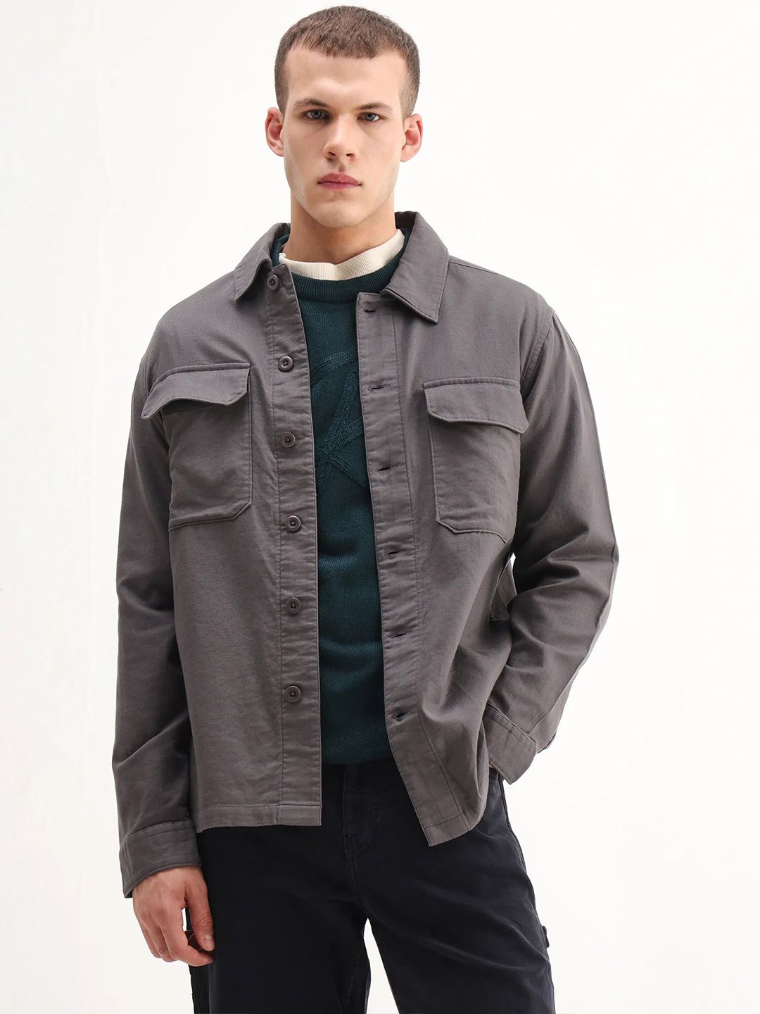 RARE RABBIT Men Spread Collar Solid Casual Cotton Tailored Jacket-picture-28