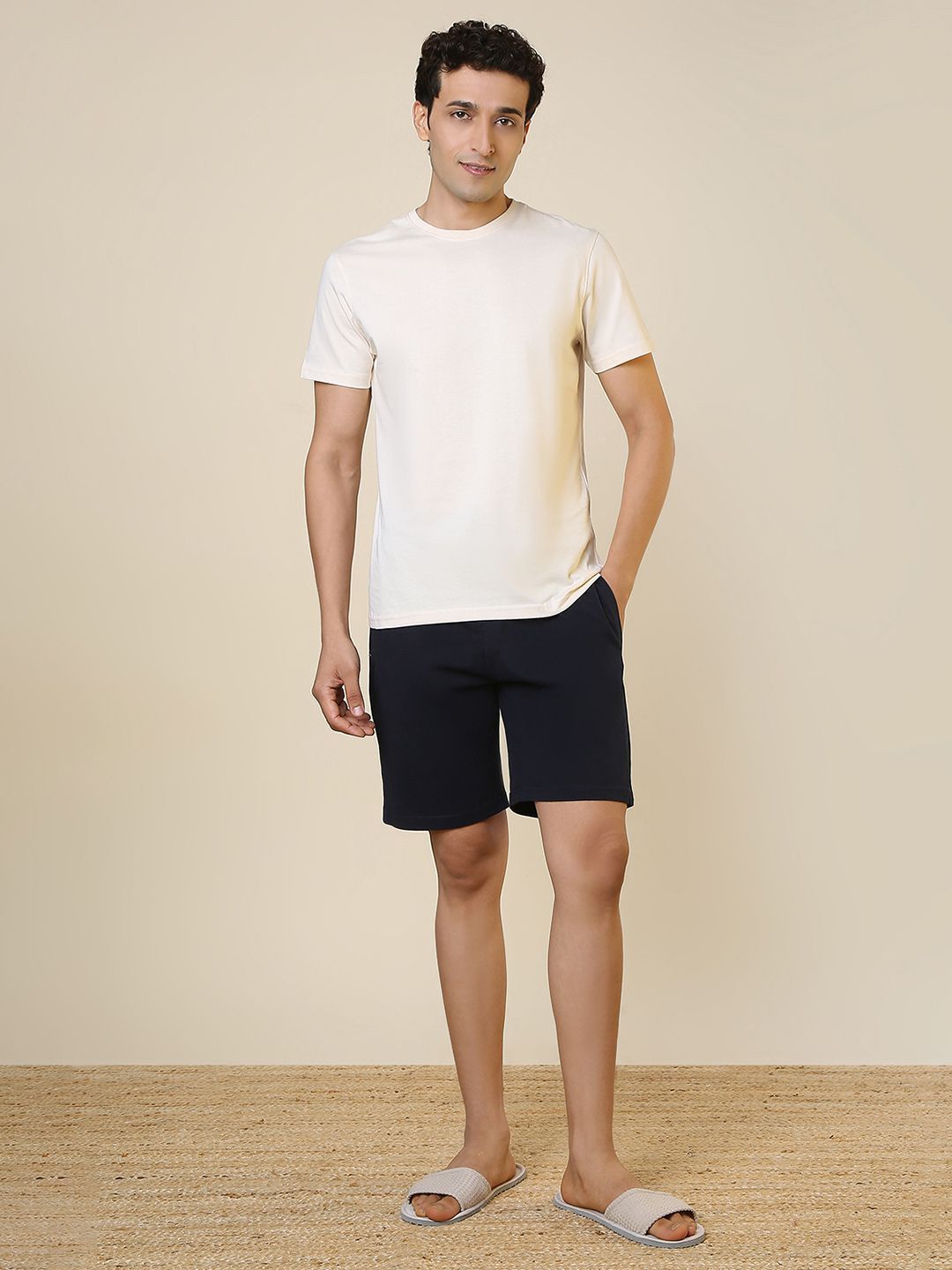 SleepZ by Raymond Men Pure Cotton T-Shirt & Shorts Night Suit-picture-46