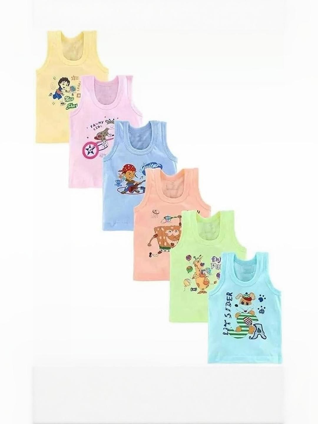 DESNUDA Boys Pack of 6 Cotton Vest