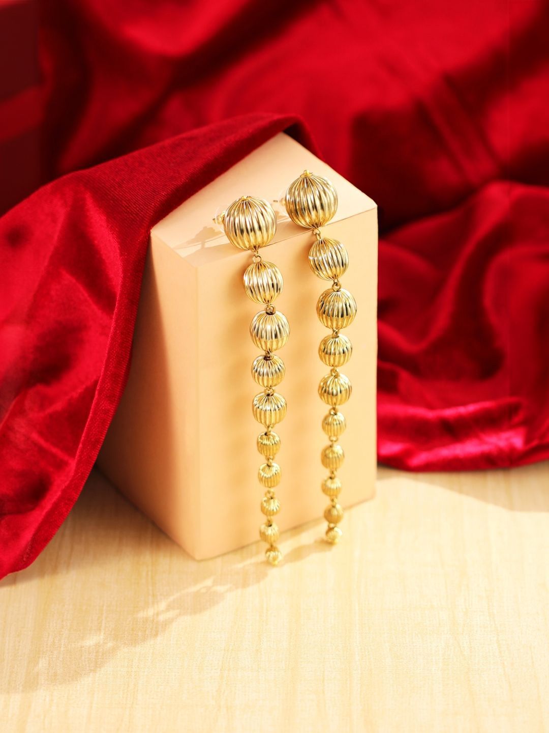 StyleCast Gold-Plated Spherical Drop Earrings-picture-58