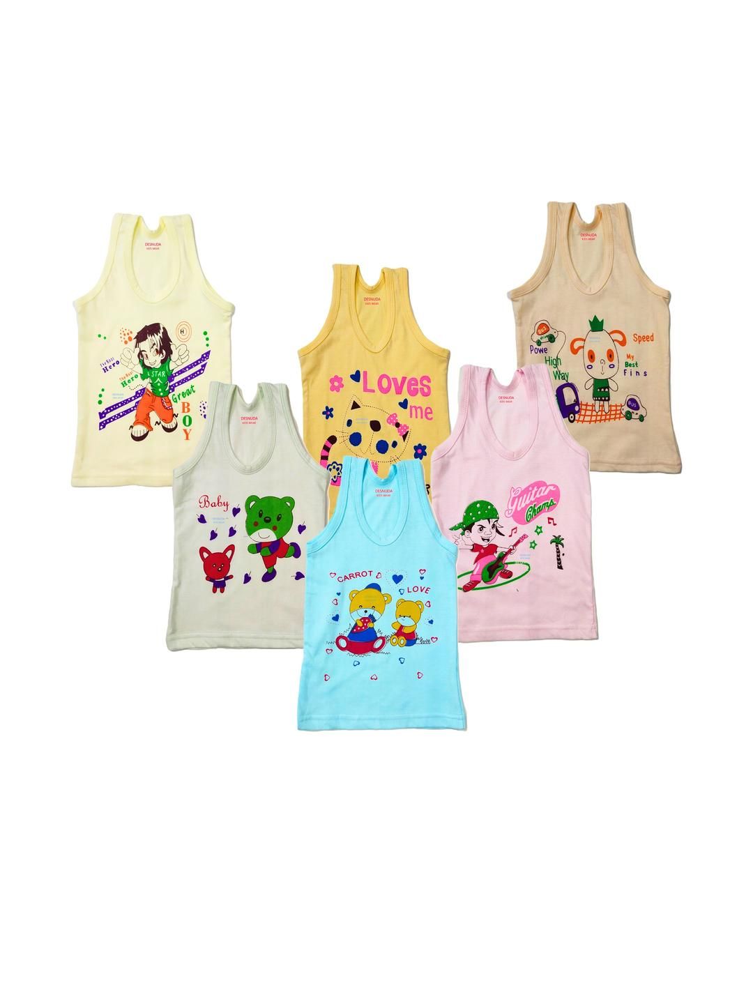 DESNUDA Kids Pack of 6 Cotton Vest-picture-38