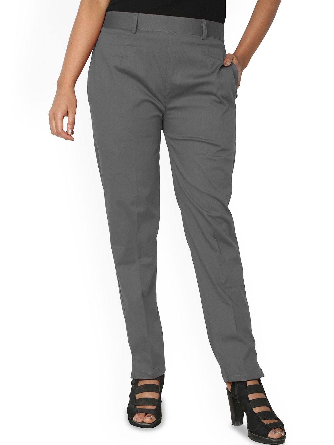 SRISARAS Women Mid-Rise Cotton Cigarette Trousers-picture-19