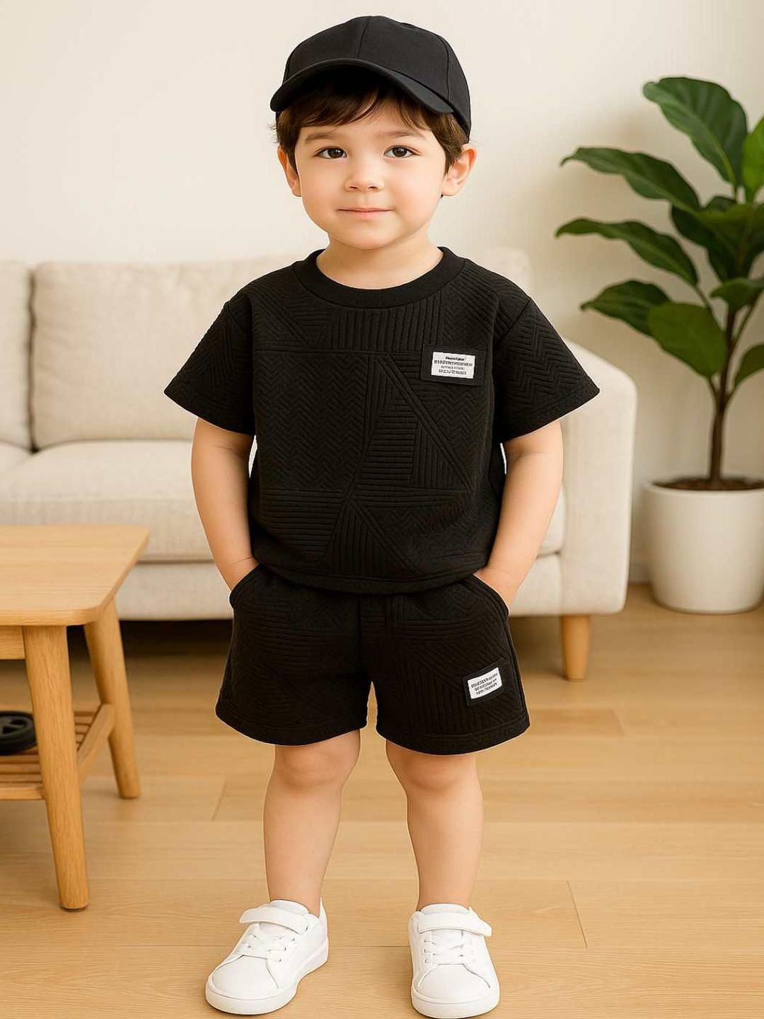 RAMIAAZ Black Self Design Cotton Blend Clothing Set-picture-27