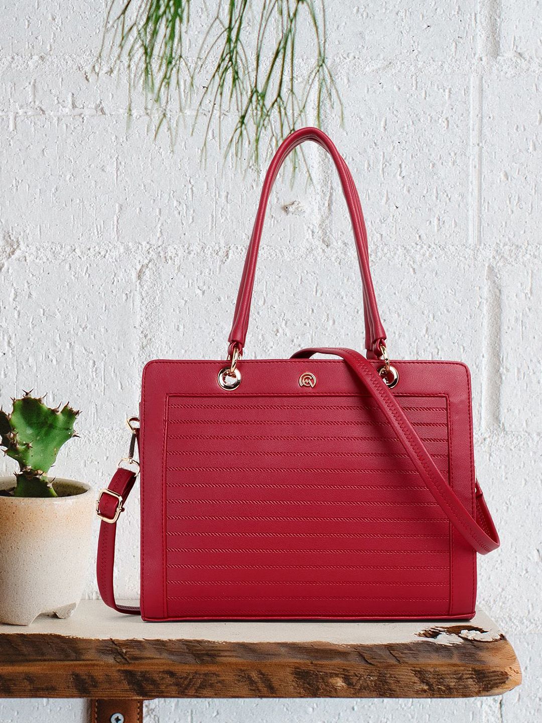 Martucci Women Solid Structured Handheld Bag-picture-11