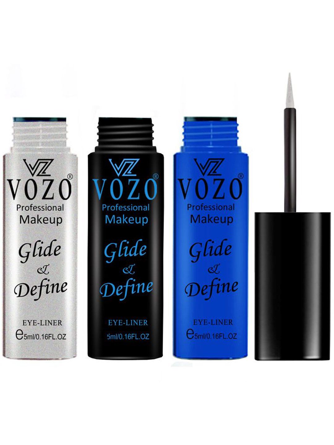 VOZO Set Of 3 Glide & Define Infusion Essential Liquid Eyeliner-5 ml Each-Shade- 03-04-08-image-22