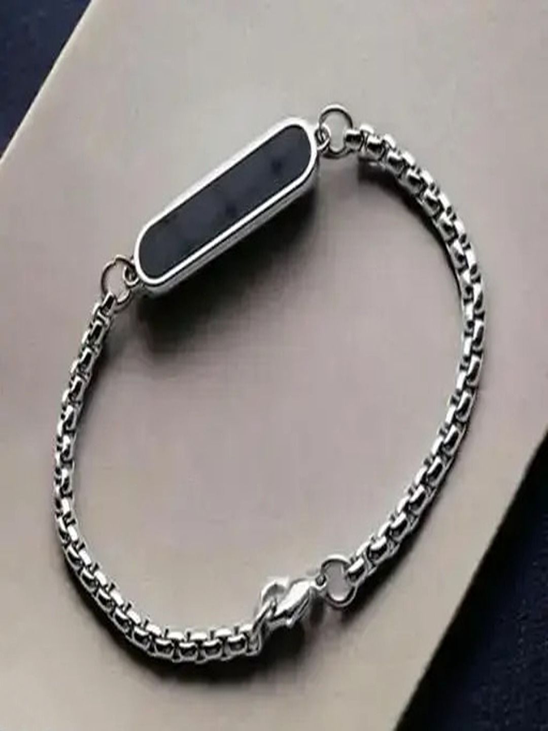 UNIVERSITY TRENDZ Men Stainless Steel Stones Studded Link Bracelet-picture-12