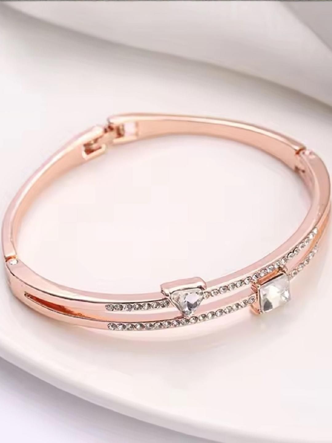 laksh Jewellery 18k Rosegold Gold Crystal Bangle Bracelet for Women and Girls-picture-15