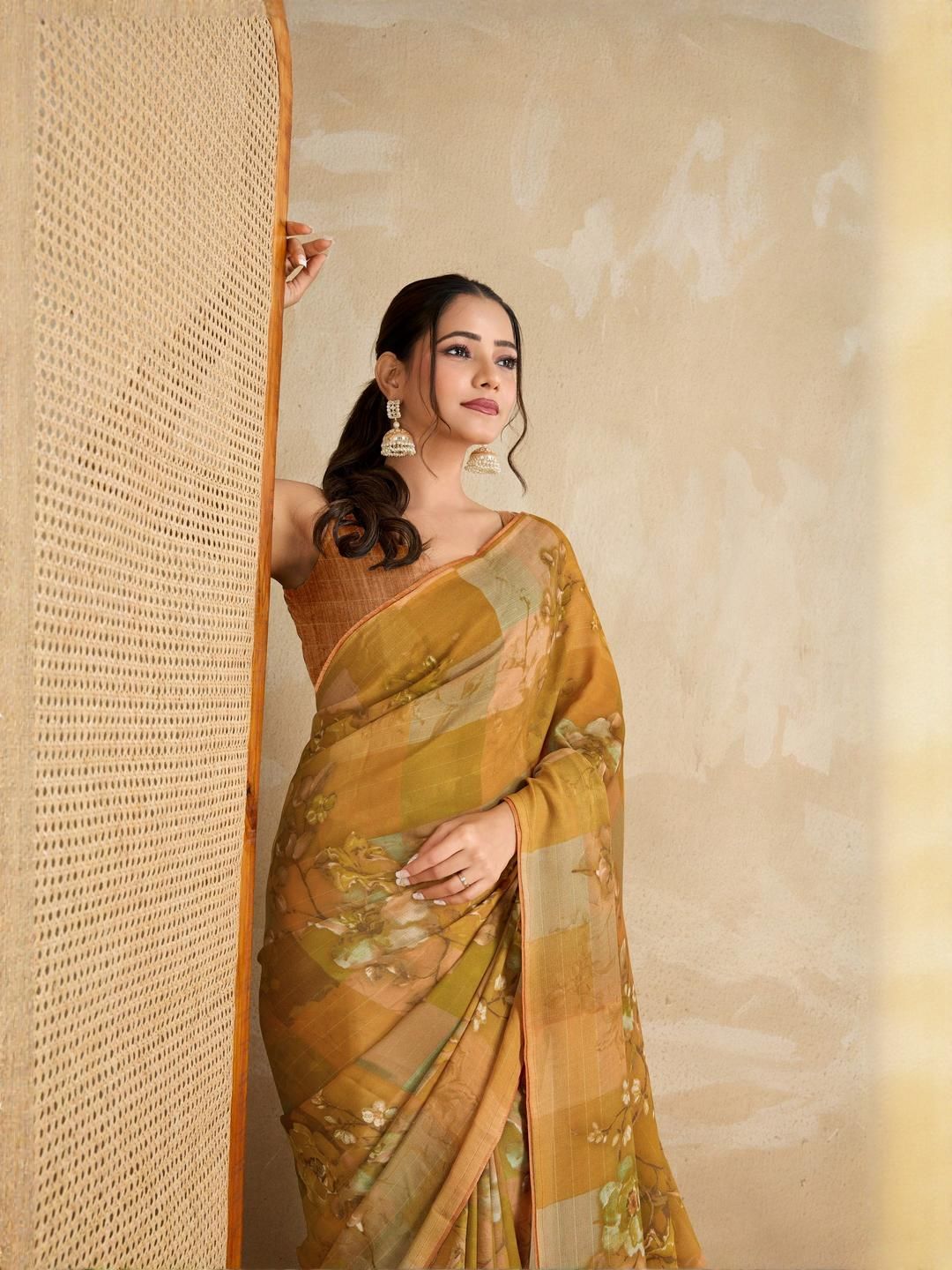 KALINI Zari Poly Georgette Saree-picture-17