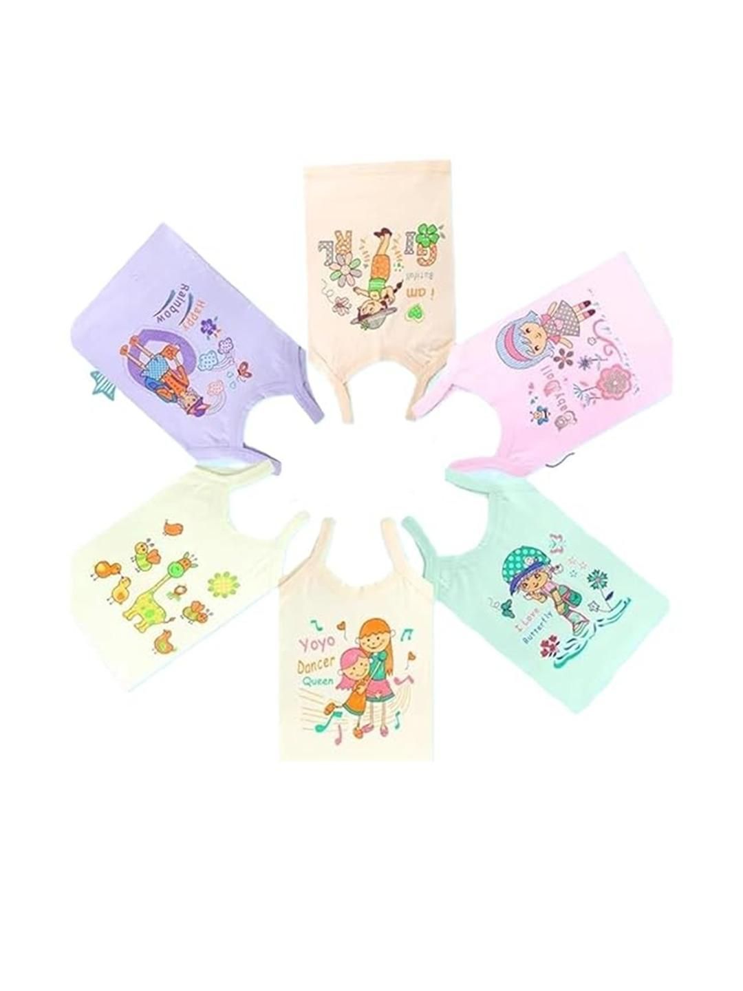 DESNUDA Girls Pack of 6 Printed Cotton Vest-picture-56