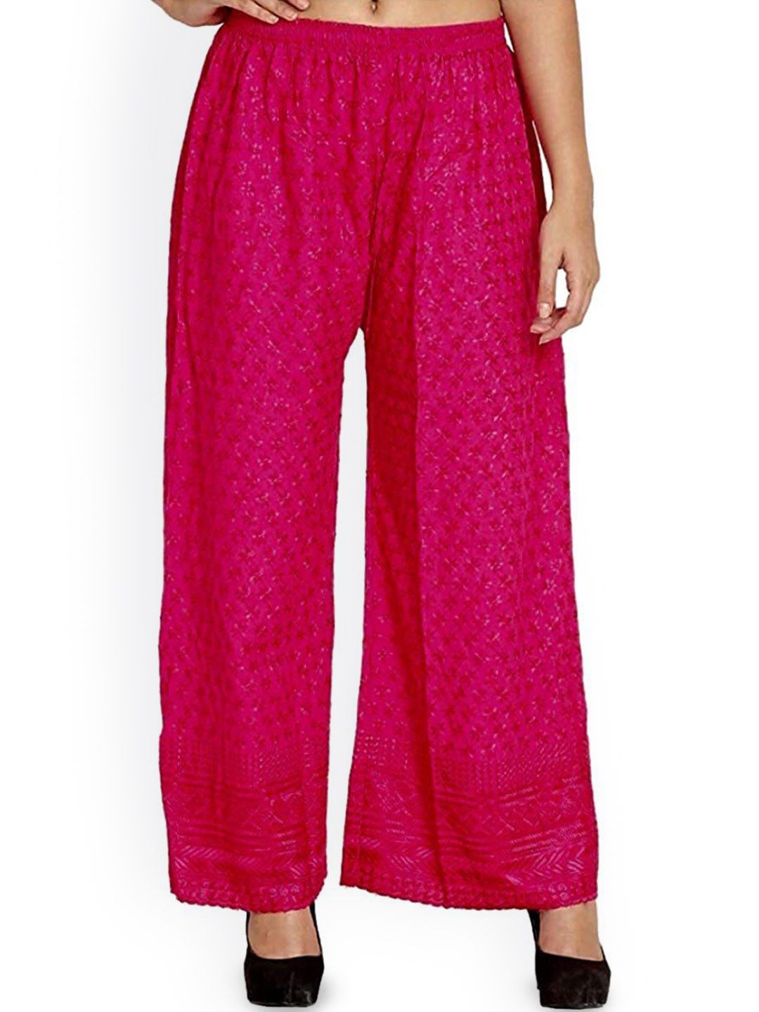 SRISARAS Women Cotton Regular Fit Mid-Rise Trousers-picture-34