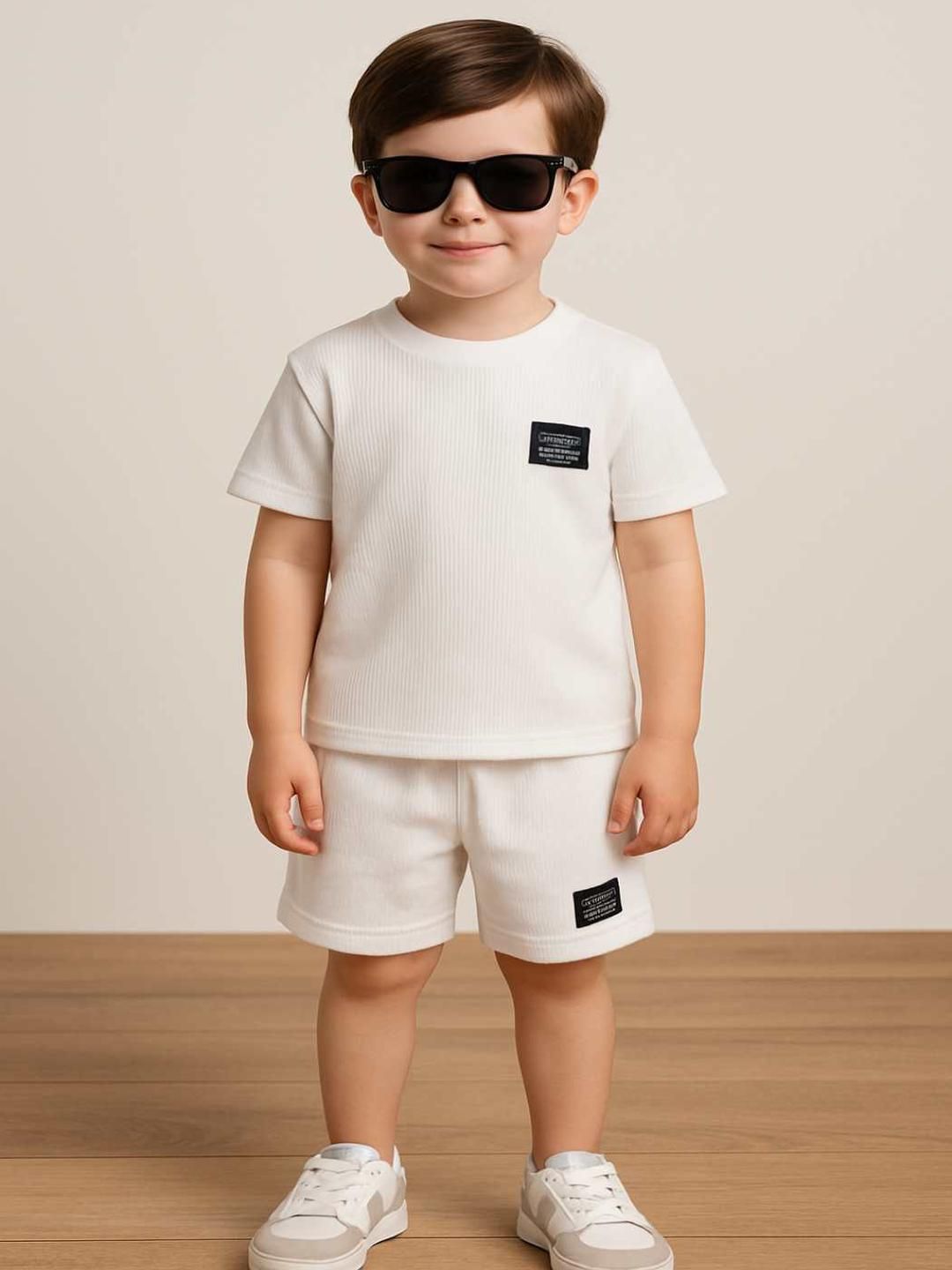 RAMIAAZ White Self Design Cotton Blend Clothing Set-picture-20