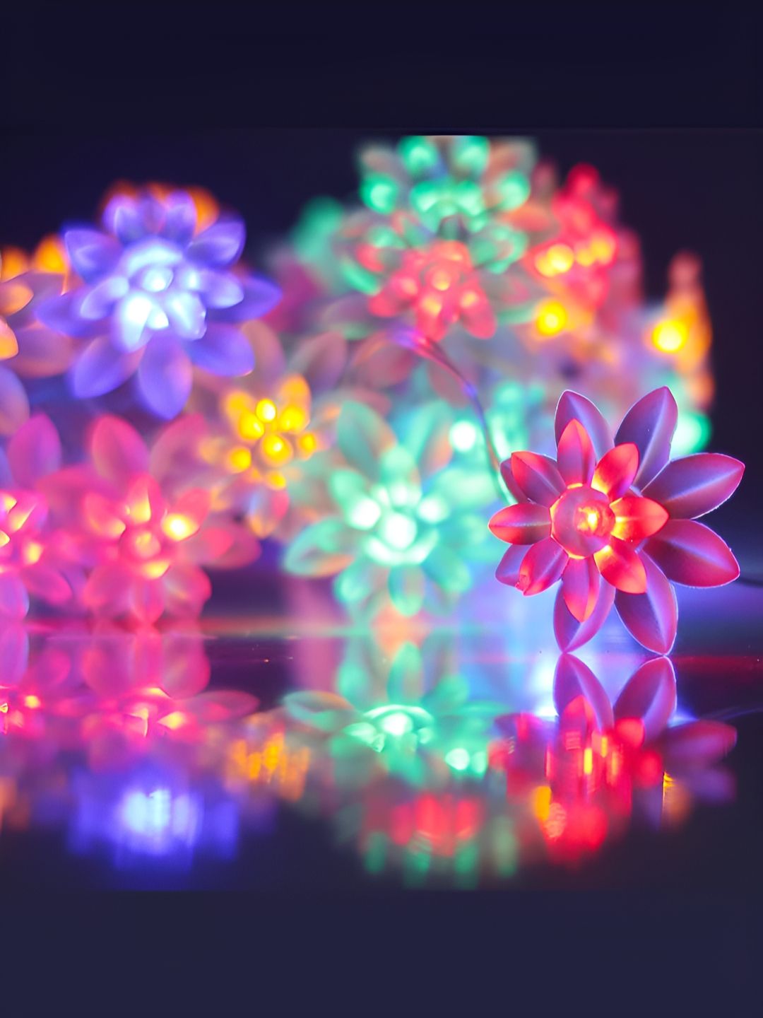 The Purple Tree Purple & Pink Flower Shape String Light-picture-14