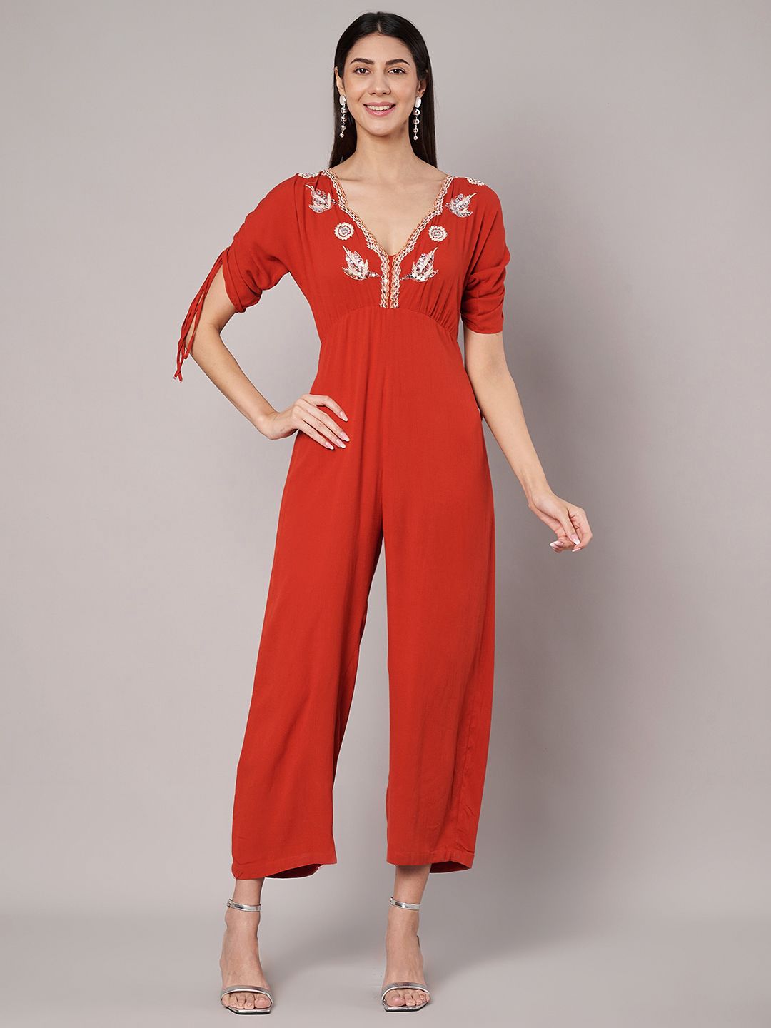 Amagyaa Women Self Design Embellished Basic Jumpsuit
