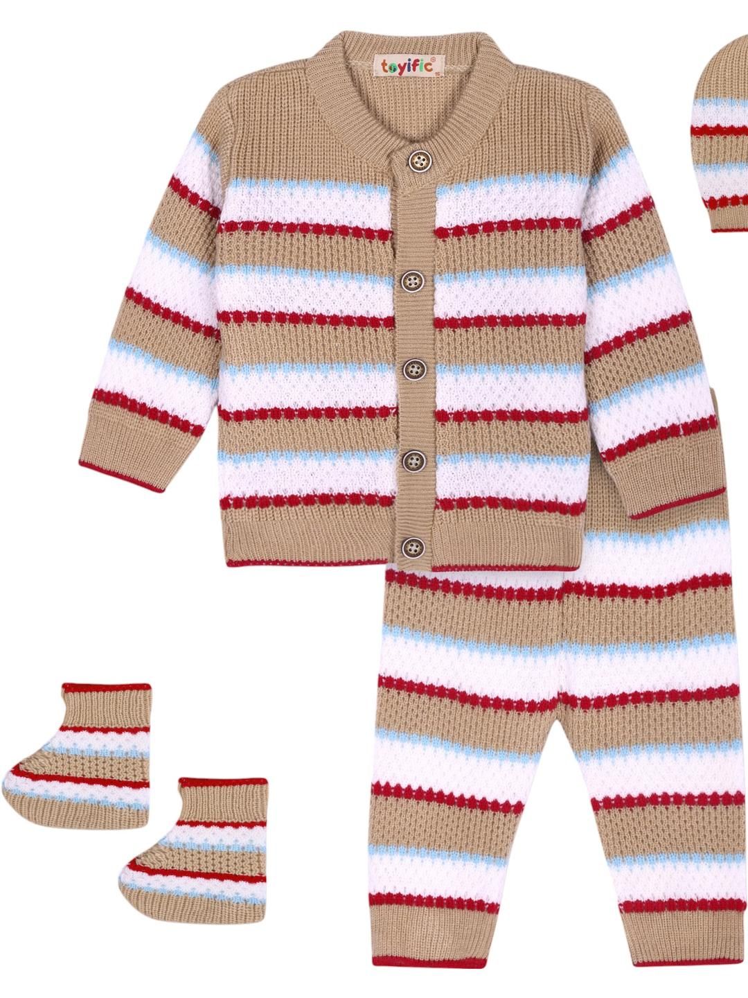 toyific Kids Woollen Sweater Set With Booties & Cap-picture-16