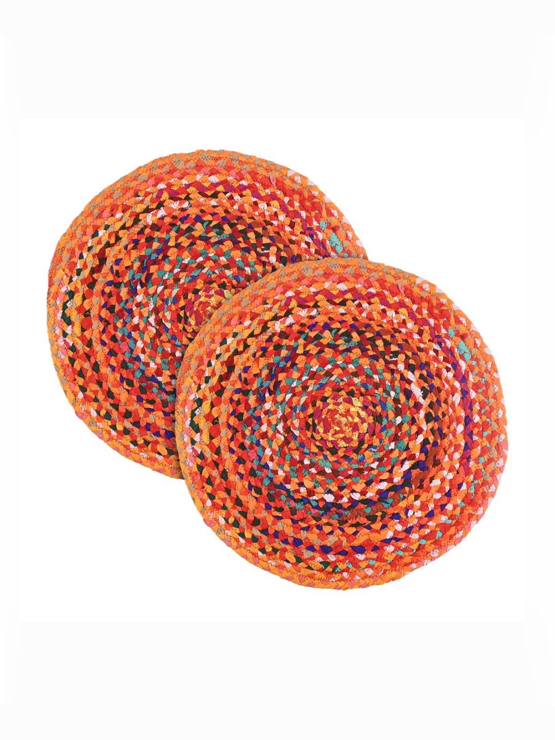 RUBOXA 2-Pcs Red & Blue Self- Designed Handwoven Doormat For Home Entrance-picture-21