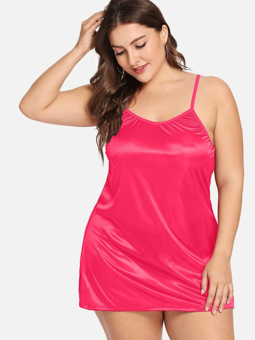Satin Adjustable Strap Cami Babydoll-image-33