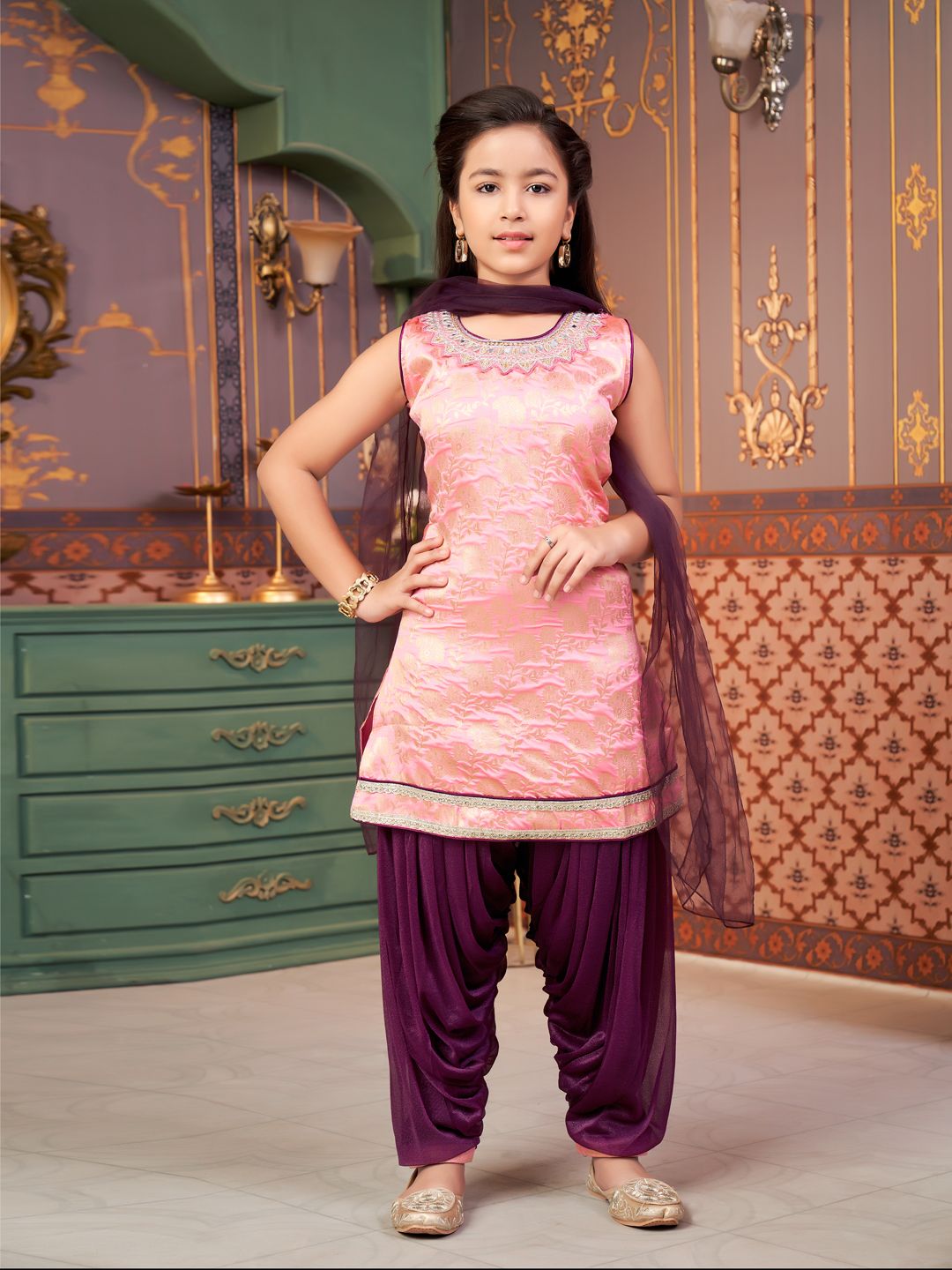 Muhuratam Girls Printed Kurta Set-picture-50