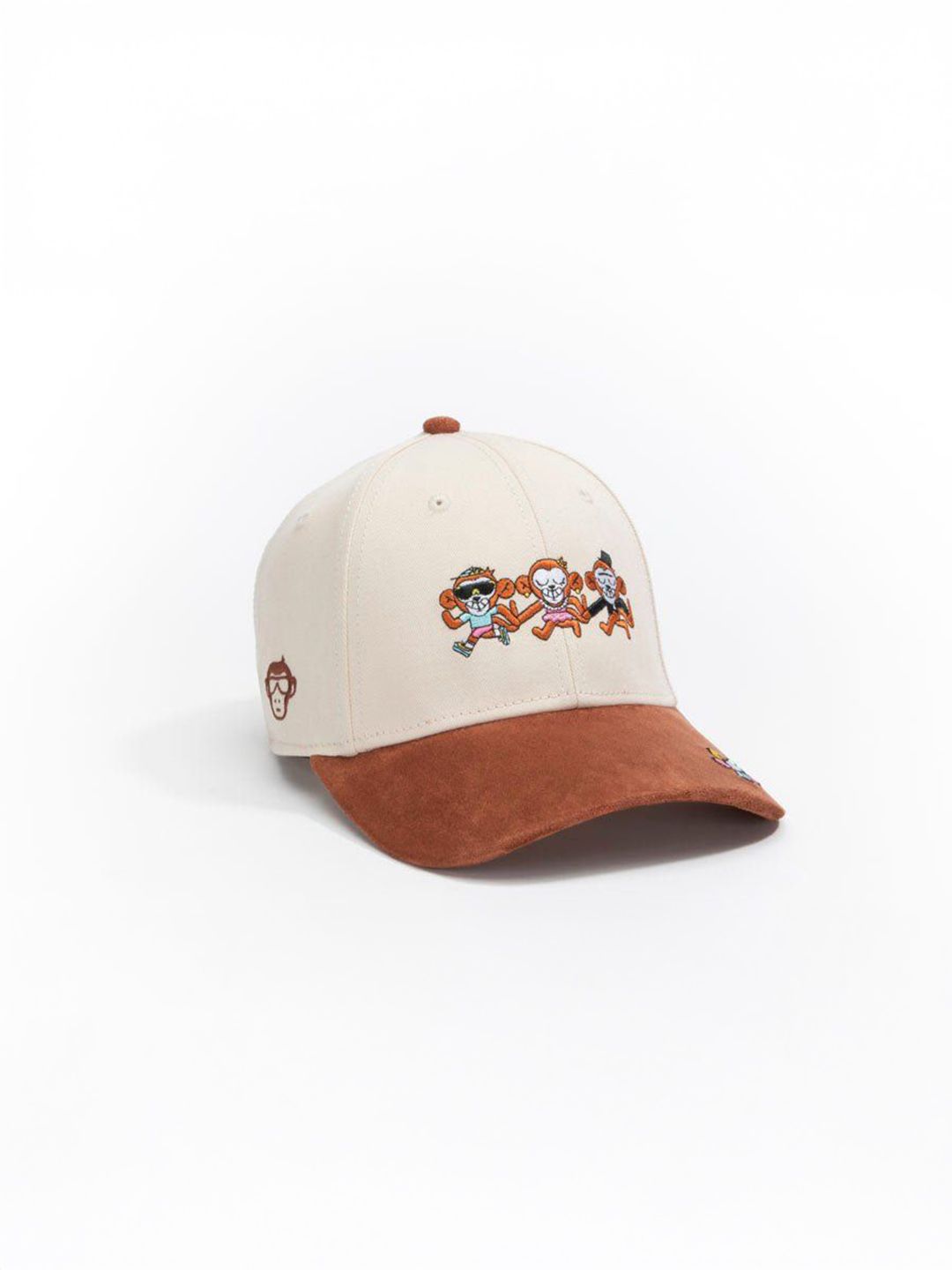 Urban Monkey Unisex Brown & Off-White Amigos Baseball Cap-image-37