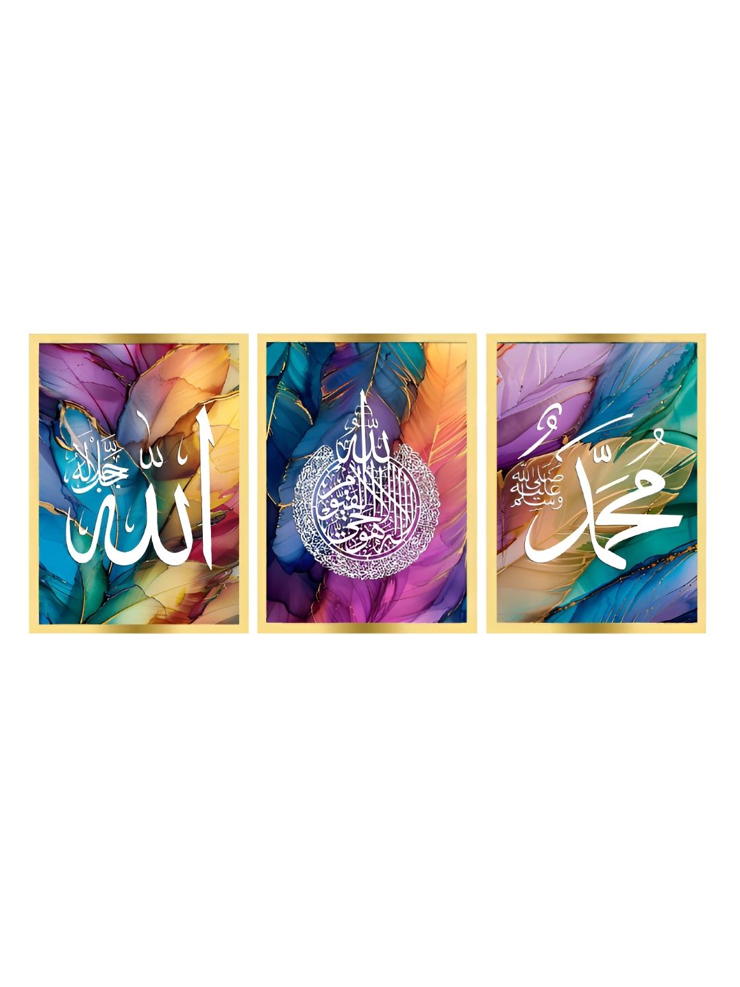 Craftnest creations Purple & White Set of 3 Piece Canvas Religious Wall Paintings-picture-29