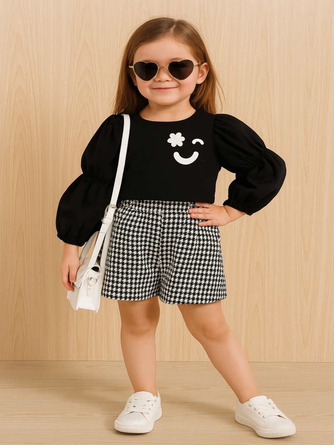 Ninas Girls Round Neck Printed Top with Shorts-picture-38