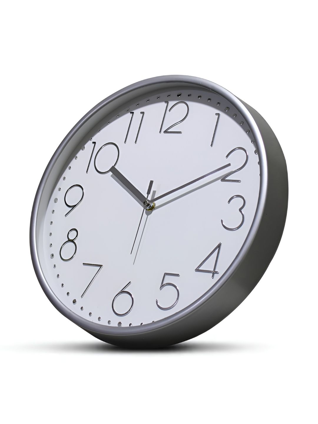 RANDOM White & Silver-Toned Printed Contemporary Analogue Wall Clock-picture-55