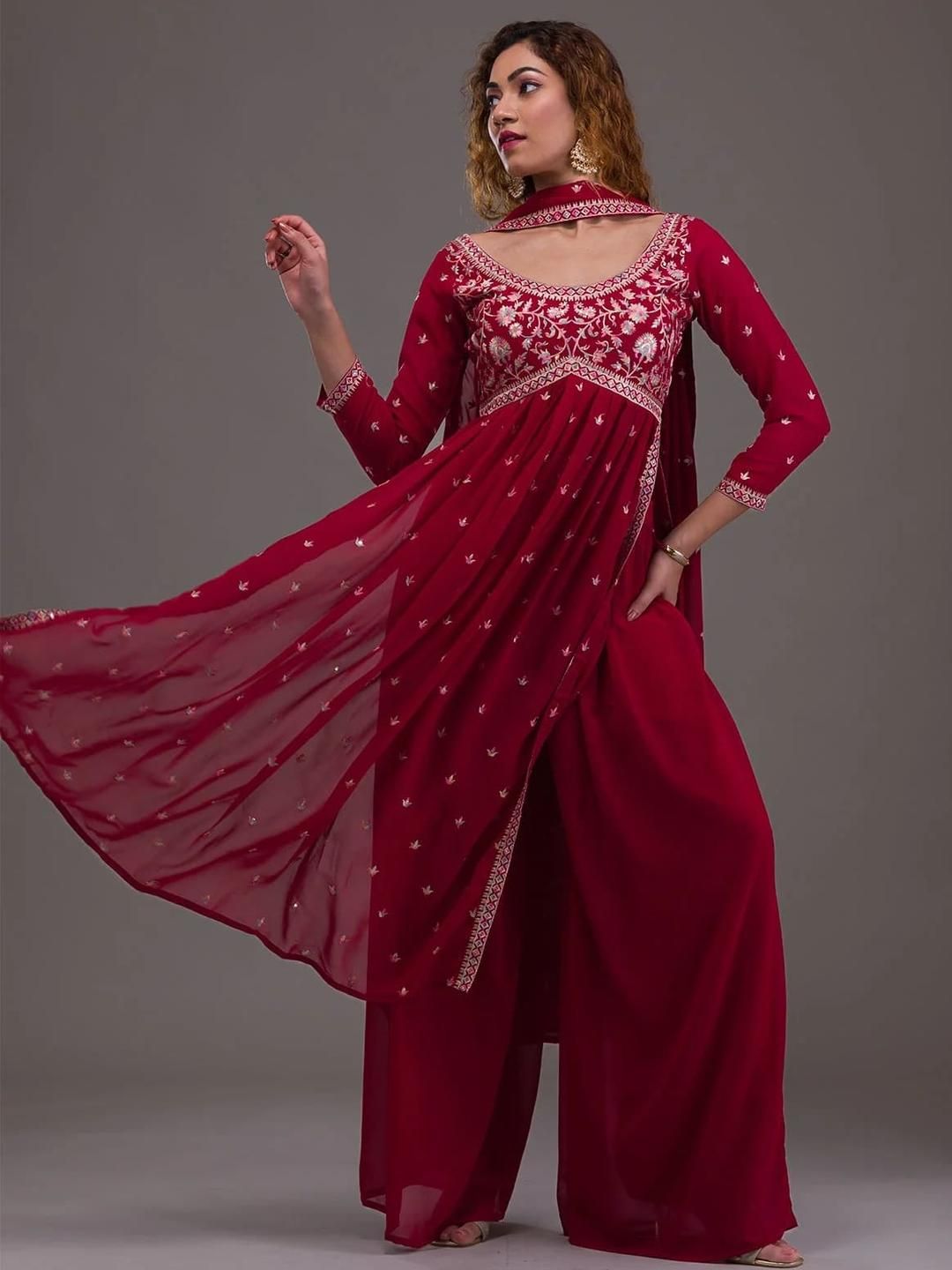 Xomantic Fashion Women Georgette  Kurta Sets