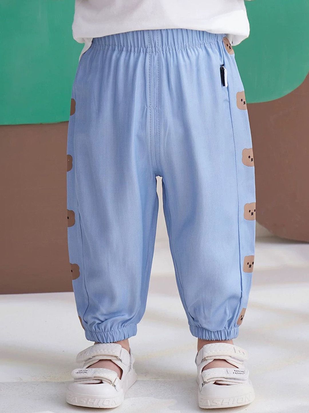 LULU & SKY Girls Printed Loose Fit High-Rise Zip Trousers-picture-16