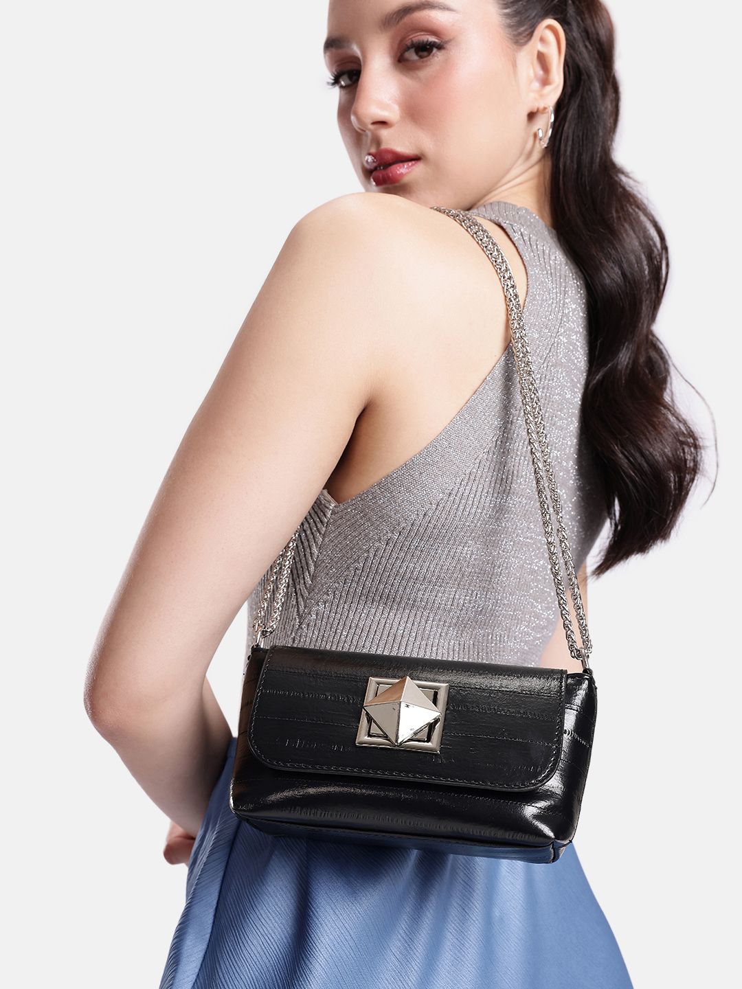 DressBerry Textured PU Structured Shoulder Bag-picture-36