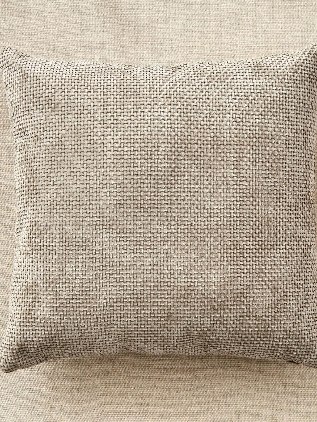 Home Centre Nile Woven Brown Self-Designed Square Shaped Pre-FilledCushion-image-0