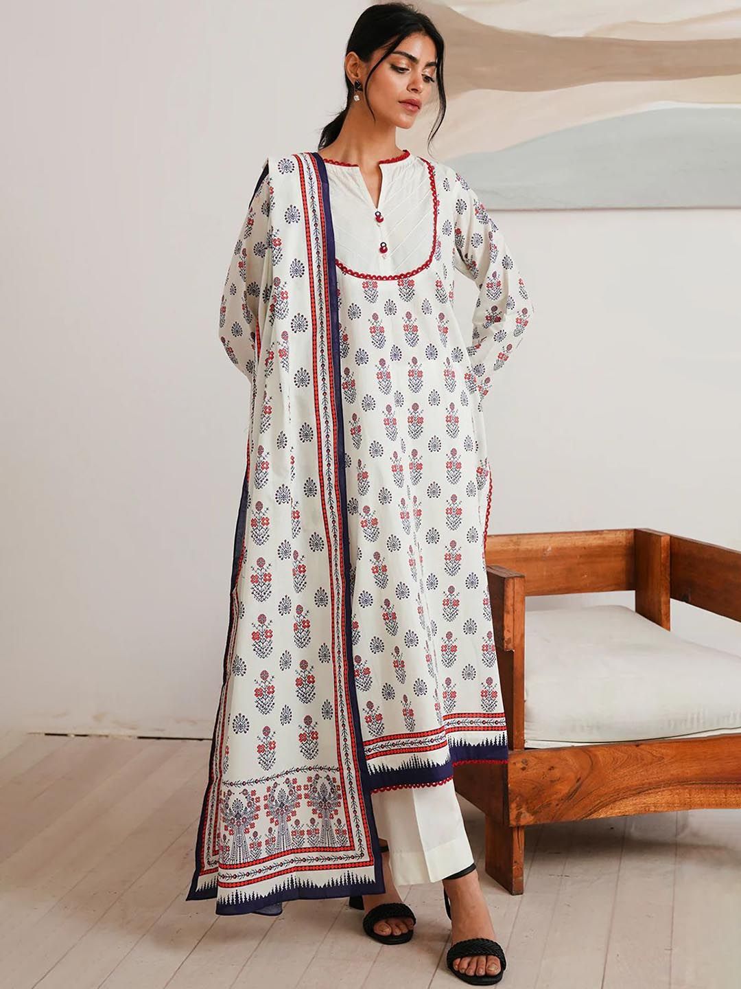 Anouk Women Ethnic Motifs Printed Kurta with Trousers & Dupatta