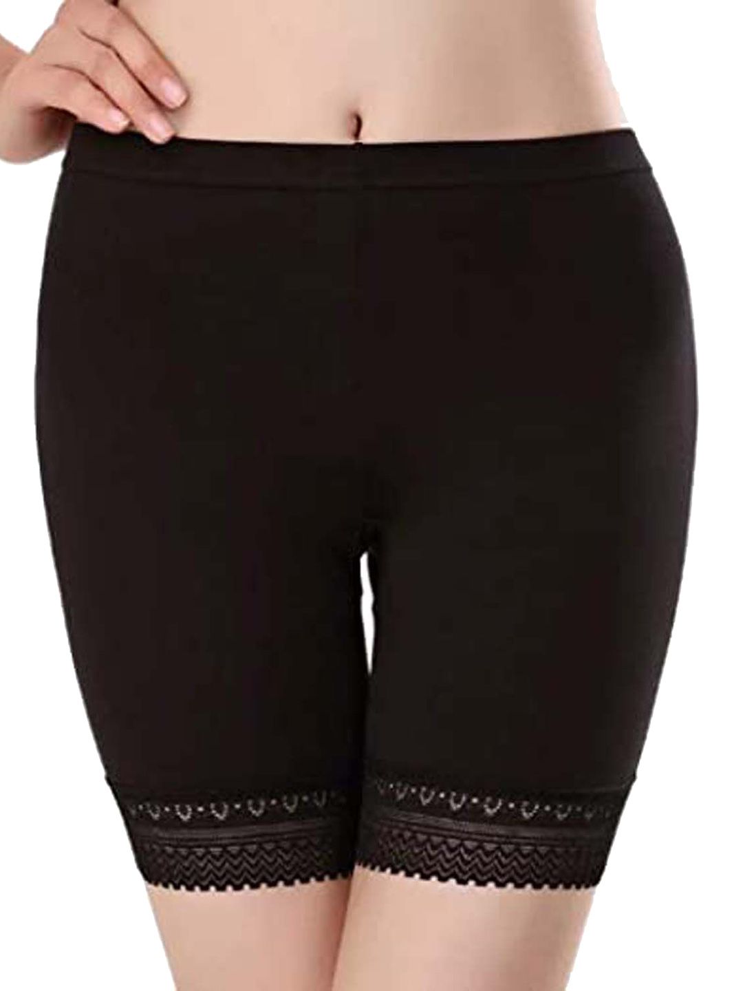 SHOPPY VILLA Women Regular Fit Mid-Rise Sports Shorts Shorts With Lace Edge-image-42