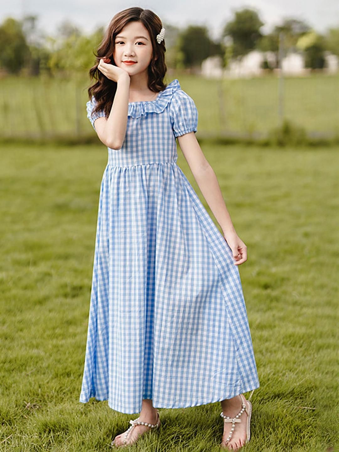 LULU & SKY Checked Fit & Flare Dress-picture-51