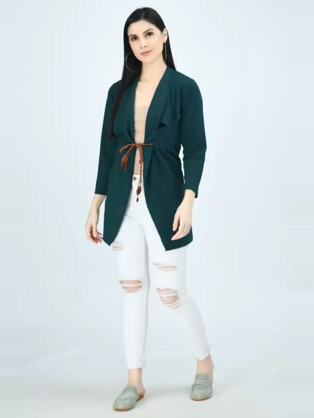 Brainbees Green Tie-up Shrug-picture-54