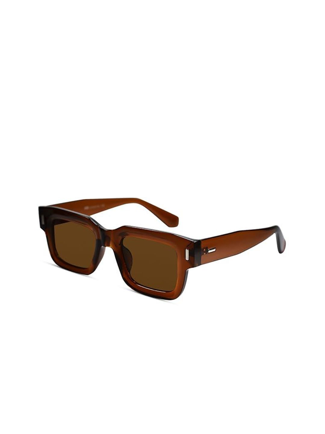 LensKandy Unisex Brown Lens & Brown Rectangle Sunglasses with-picture-22