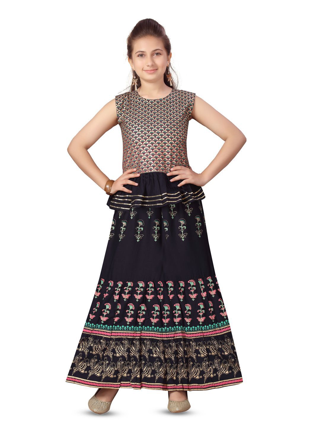 BAESD Girls Printed Ready to Wear Cotton Lehenga & Choli-picture-30