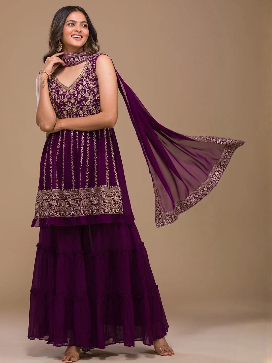 Xomantic Fashion Women Georgette  Kurta Sets