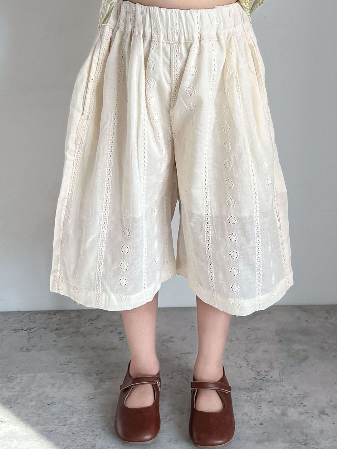 LULU & SKY Girls Striped High-Rise Culottes Trousers-picture-32