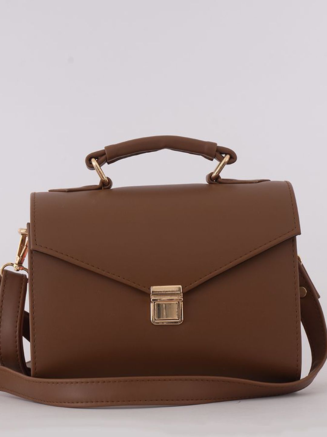 TANGERINE HANDCRAFT Structured Satchel With Buckle Details-picture-14