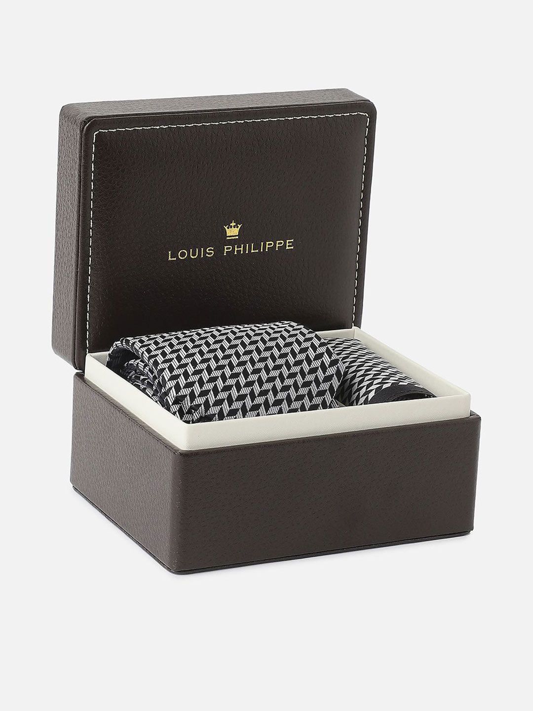Louis Philippe Men Embroidered Tie and Pocket Square Accessory Gift Set-picture-30