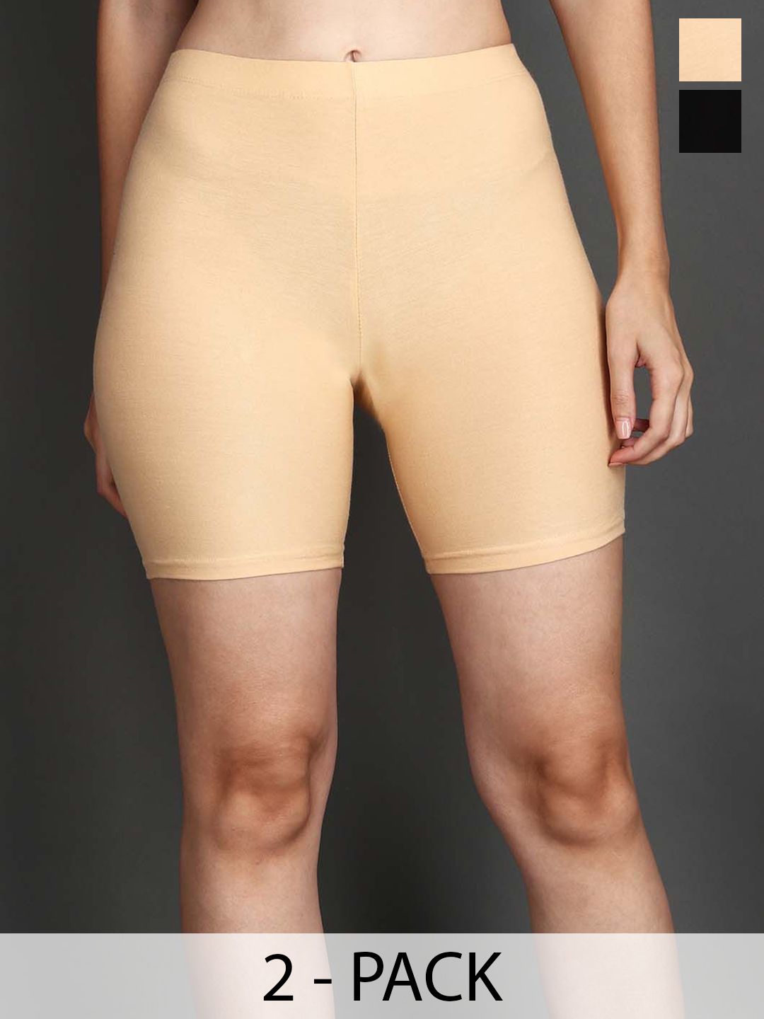 SHOPPY VILLA Women Pack of 2 Regular Fit Mid-Rise Sports Shorts-picture-25