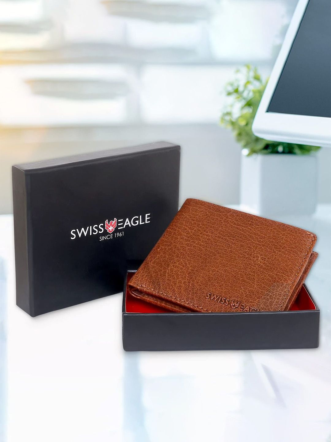 Swiss Eagle Men Textured RFID Leather Two Fold Wallet-picture-16